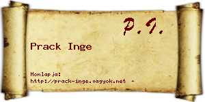 Prack Inge névjegykártya
